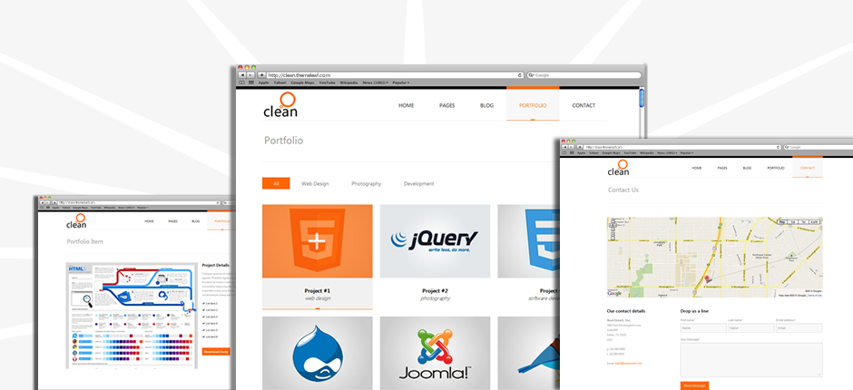 Clean's modern interface design makes your content pop!